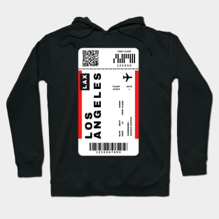 Los Angeles Boarding Pass California Destination Ticket Hoodie